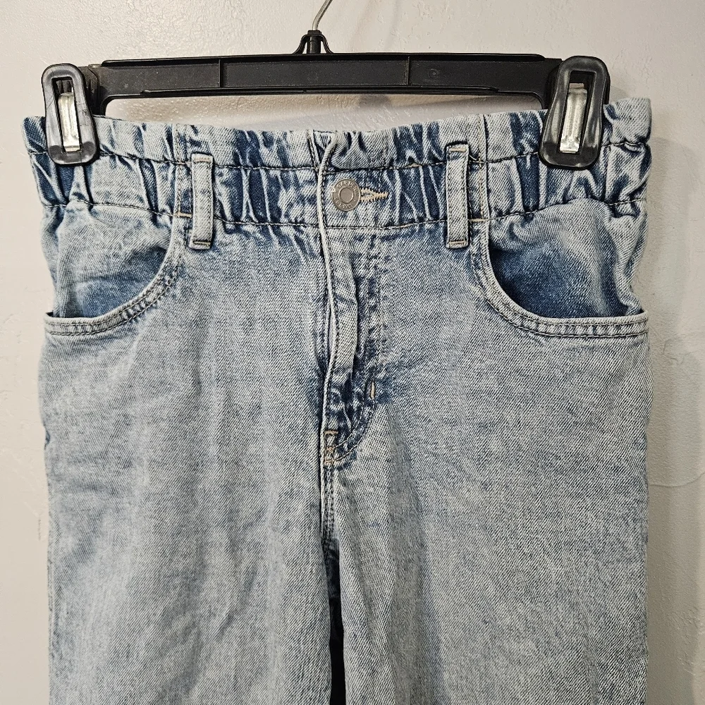 Gap Girls 12 Mom Jeans Paperbag Waist High Rise Light Wash Denim